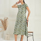 InWeave Women's Sage Green Paisley Print A Line Dress - Swadesiicart