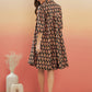 InWeave Women's Black Small Paisley Kalamkari Flared Dress - Swadesiicart