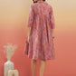 InWeave Women's Pink Coral Floral Print Flared Dress - Swadesiicart