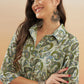 InWeave Women's Sage Green Paisley Print Flared Dress - Swadesiicart