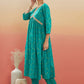 InWeave Women's Aqua S Print Alia Cut Gota Work Kurta Set - Swadesiicart