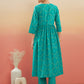 InWeave Women's Aqua S Print Alia Cut Gota Work Kurta Set - Swadesiicart