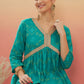 InWeave Women's Aqua S Print Alia Cut Gota Work Kurta Set - Swadesiicart