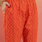 InWeave Women's Orange S Print Alia Cut Gota Work Kurta Set - Swadesiicart
