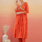 InWeave Women's Orange S Print Alia Cut Gota Work Kurta Set - Swadesiicart