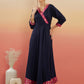 InWeave Women's Navy Blue Pink Border Anarkali Kurta - Swadesiicart