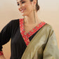 InWeave Women's Black Red Border Anarkali W Golden Wedding Brocade Dupatta - Swadesiicart