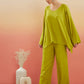 InWeave Women's Pear Green Solid Boho Full Sleeve Coord Set - Swadesiicart