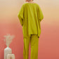 InWeave Women's Pear Green Solid Boho Full Sleeve Coord Set - Swadesiicart