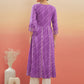 InWeave Women's Lilac Purple Lehriya Gota Work Angrakha Style Anarkali Kurta - Swadesiicart