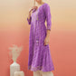 InWeave Women's Lilac Purple Lehriya Gota Work Angrakha Style Anarkali Kurta - Swadesiicart