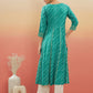 InWeave Women's Teal Lehriya Gota Work Angrakha Style Anarkali Kurta - Swadesiicart