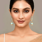 Peacock Feather Pattern Sky Blue Jhumki Drop Earrings for Womens by House of Ree | Swadesiicart