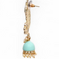 Peacock Feather Pattern Sky Blue Jhumki Drop Earrings for Womens by House of Ree | Swadesiicart