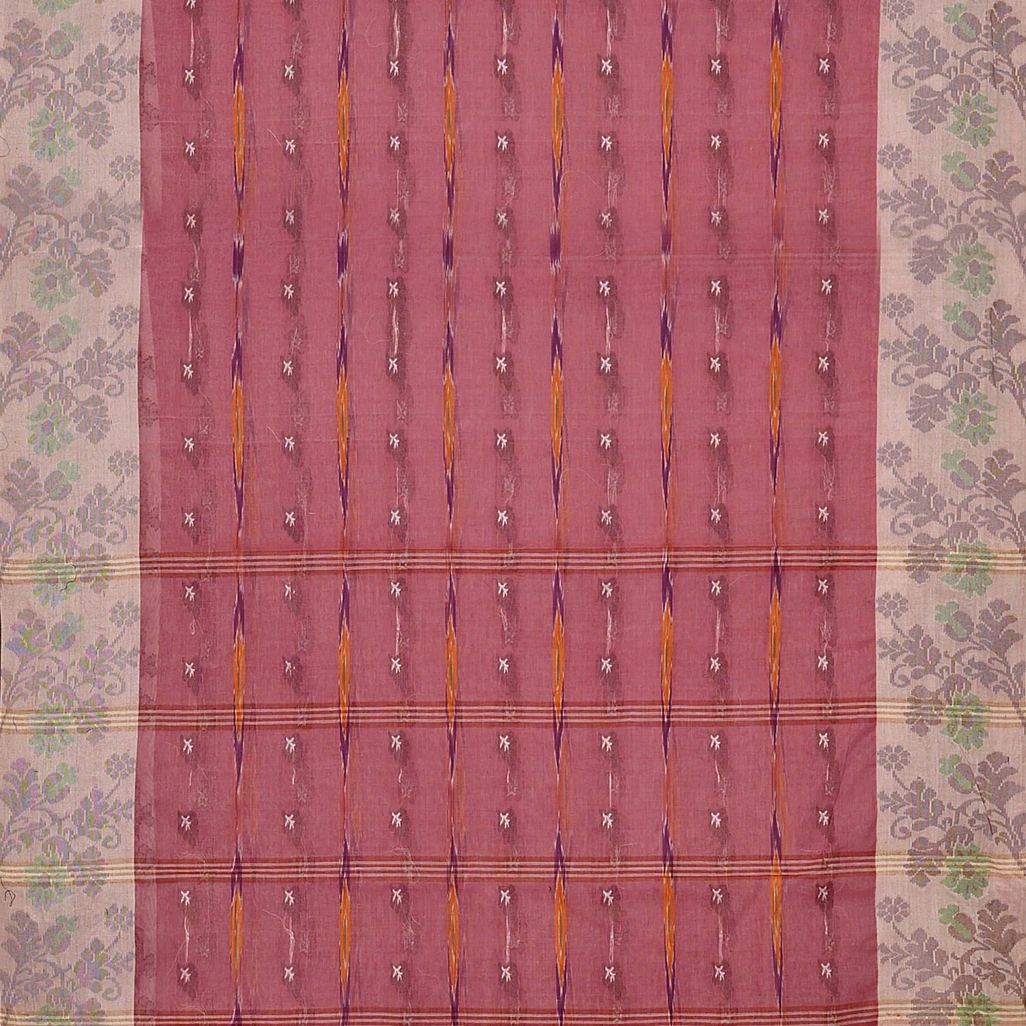Exclusive Collection 100% Pure Cotton Mauve Tant Saree With Hand Weaving Work - Swadesiicart