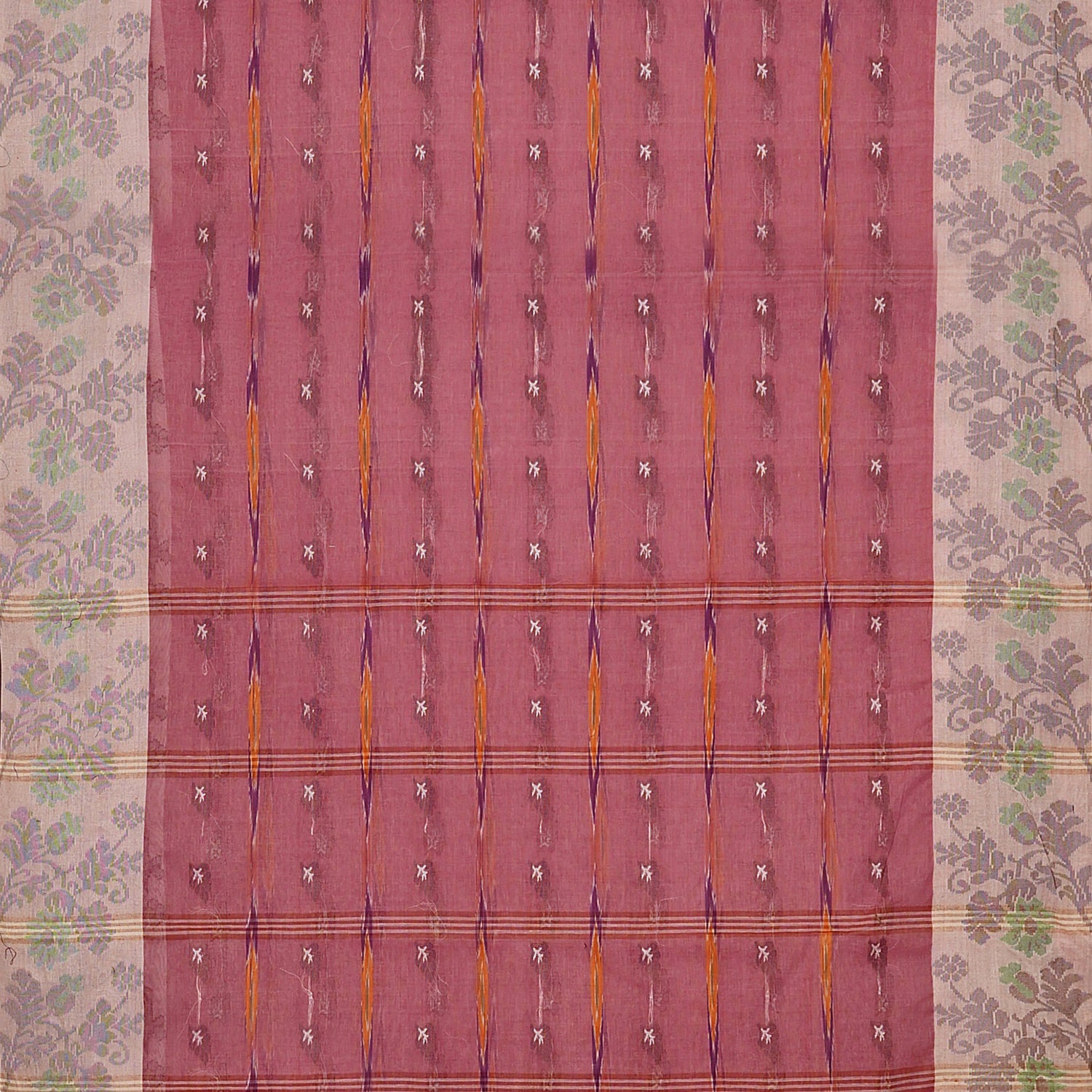 Exclusive Collection 100% Pure Cotton Mauve Tant Saree With Hand Weaving Work - Swadesiicart
