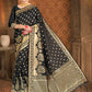 Vardha Black Woven Banarasi Saree With Brocade Pallu | Swadesiicart