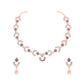 Tehzeeb Creations Gold-Polished Lavender Diamond Necklace With Earrings - Swadesiicart