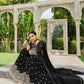 Anaita Black Faux Georgette Plazzo Suit With Embroidery & Sequins Work