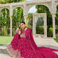 Anaita Red Faux Georgette Plazzo Suit With Embroidery & Sequins Work