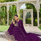 Anaita Purple Faux Georgette Plazzo Suit With Embroidery & Sequins Work