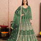 Anaita Green Embroidered Net Anarkali Suit