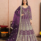 Anaita Purple Embroidered Net Anarkali Suit