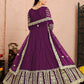 Anaita Purple Embroidered Net Anarkali Suit
