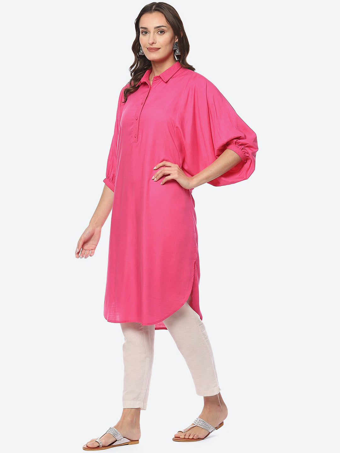 Biba Women Puff Sleeves Pathani Kurta - Swadesiicart