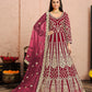 Anaita Pink Embroidered Net Anarkali Suit