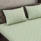 JAIPUR FABRIC Green & White Ethnic Motifs 250 TC Cotton King Bedsheet with 2 Pillow Covers | Swadesiicart