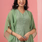 Juniper Womens Sagegreen Embroidered Kaftan | Swadesiicart