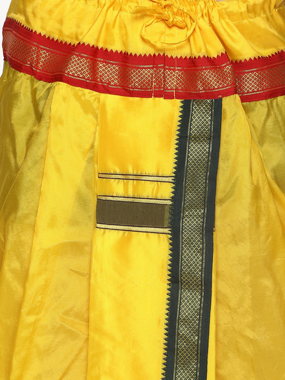 Sethukrishna Men Yellow Solid Readymade Dhoti Pants | Swadesiicart