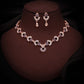 Tehzeeb Creations Gold-Polished Lavender Diamond Necklace With Earrings - Swadesiicart