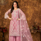 Anaita Pink Embroidered Net Plazzo Suit