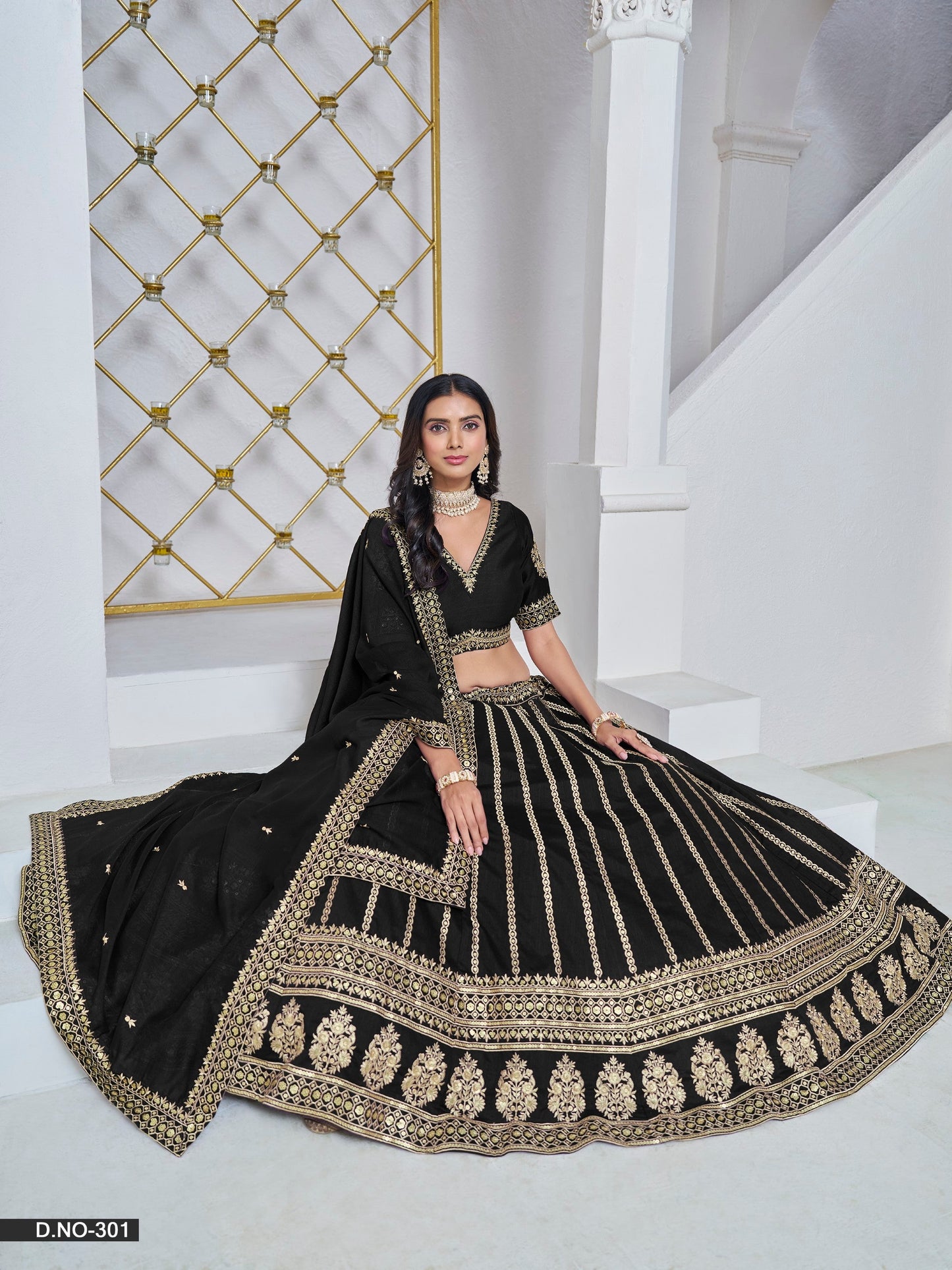 Anaita Black Embroidered Art Silk Designer Lehenga With Blouse