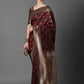 Mitera Brown & Gold-Coloured Ethnic Motifs Woven Design Silk Blend Banarasi Saree | Swadesiicart