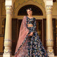 Anaita Black Silk Lehenga Choli With Floral Printed Work