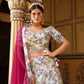 Anaita White Silk Lehenga Choli With Floral Printed Work