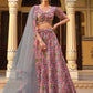 Anaita Peach Silk Lehenga Choli With Floral Printed Work
