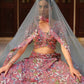 Anaita Peach Silk Lehenga Choli With Floral Printed Work