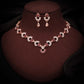 Tehzeeb Creations Gold-Polished Maroon Diamond Necklace With Earrings - Swadesiicart