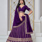 Anaita Purple Embroidered Art Silk Designer Lehenga With Blouse