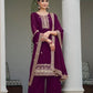 Anaita Purple Faux Georgette Suit With Embroidery & Sequence Work