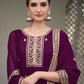 Anaita Purple Faux Georgette Suit With Embroidery & Sequence Work