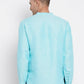 Even Apparels Pure Cotton Men's Kurta in Blue Color With Band Collar | Swadesiicart