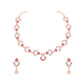 Tehzeeb Creations Gold-Polished Pink Diamond Necklace With Earrings - Swadesiicart