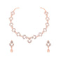 Tehzeeb Creations Gold-Polished White Diamond Necklace With Earrings - Swadesiicart