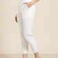 Jaipur Kurti Women White Regular Cropped Trousers | Swadesiicart