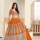 Anaita Orange Faux Georgette Lehenga Choli With Sequence Work